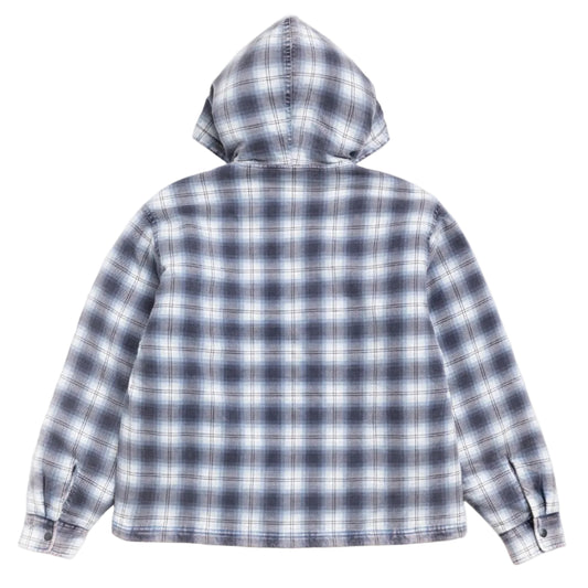 Zip Hooded Plaid Shirt