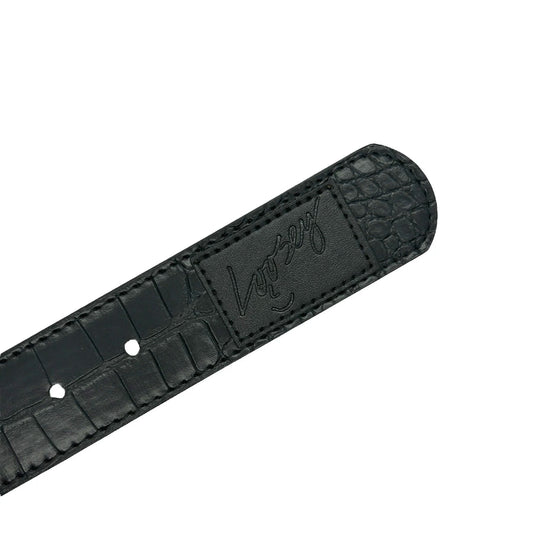 Black Croc Skin Belt