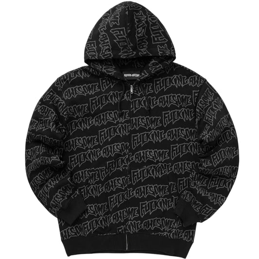 AOP Stamped Zip Hoodie