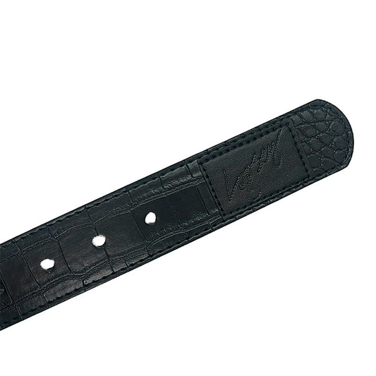 Black Croc Skin Belt
