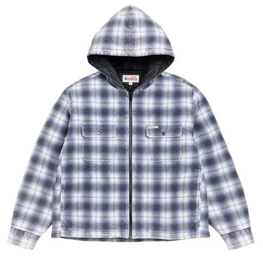 Zip Hooded Plaid Shirt
