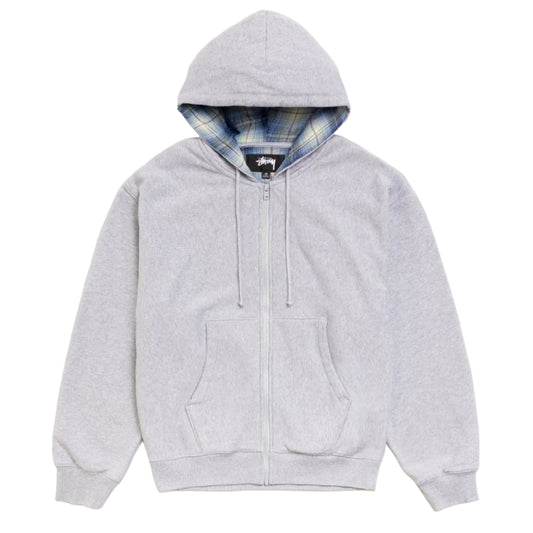 Plaid Lined Zip Hoodie