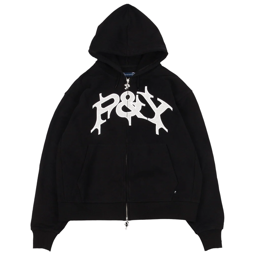 P&Y Zip Hoodie Black