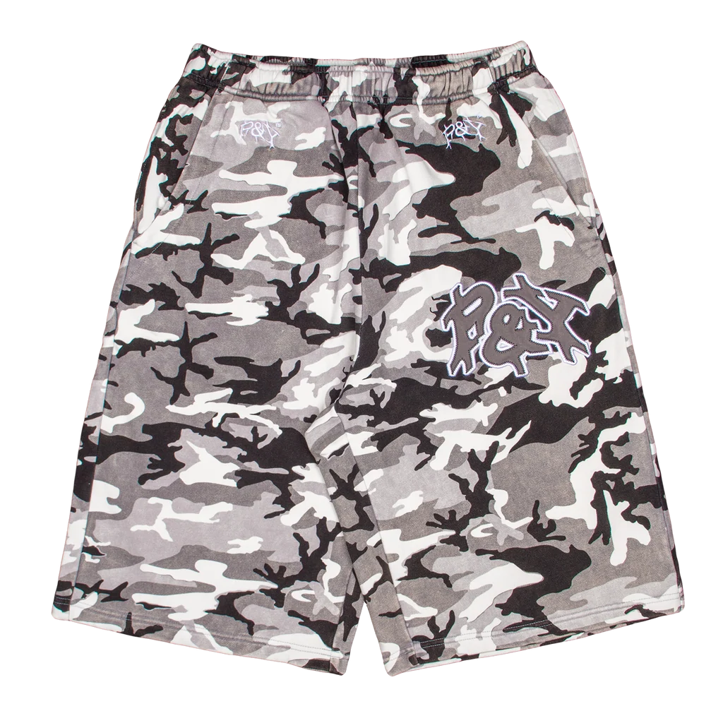 White Camo Sweatshorts