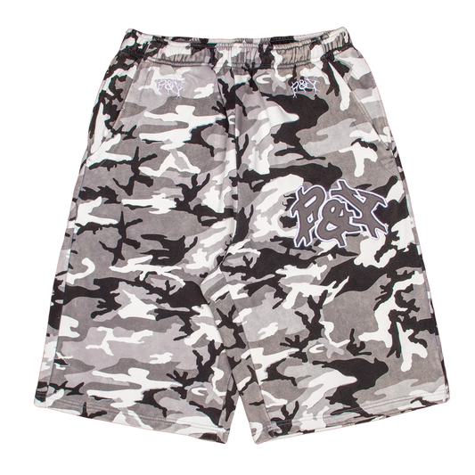 White Camo Sweatshorts